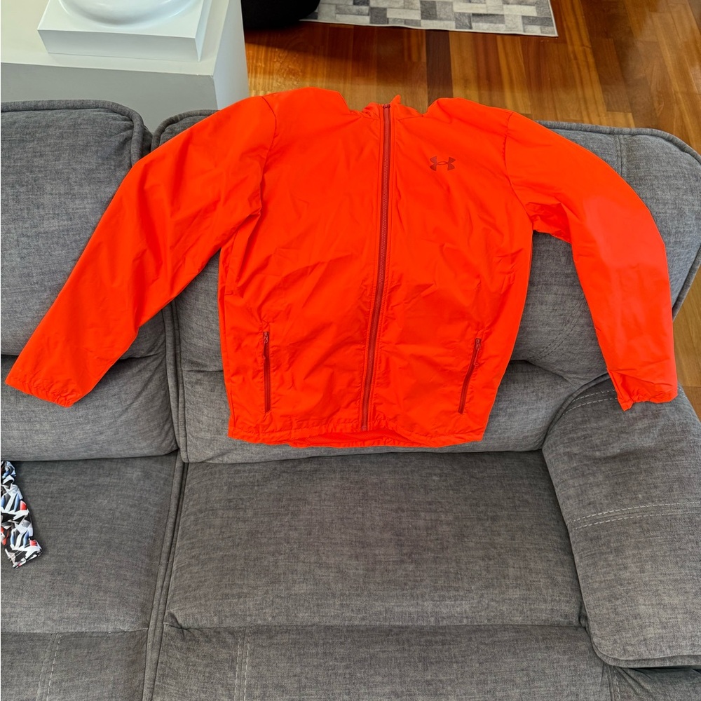 NWOT Mens Under Armour Vibrant Orange Raincoat
